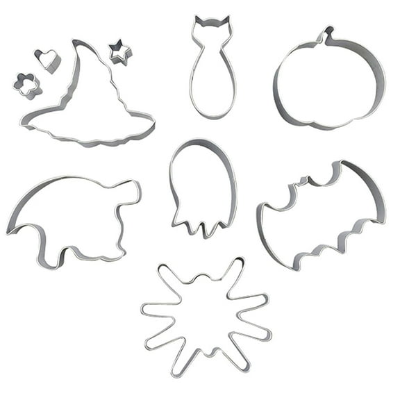 10PCS/set Stainless Steel Cookies Molds For Halloween Cake Bake Festive Halloween Cookies Stainless Steel Cookie Cutter Set with Fun & Spooky Shapes