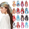 10PCSRandom colorMulti Printed Square Scarf for Women Satin Scarf Silk Feeling Head Hair Scarves