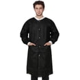 thumbnail image 1 of Disposable Lab Coats, SMS Material, Knee Length, 3 Pockets, 10 Pack – Large, Black, 1 of 7