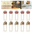 thumbnail image 1 of 10PCs Metal Flower Stand for Wedding Table Centerpieces,   31.49inch Tall Gold Wedding Flower Stand for Floral Arrangement, Geometric Flower Vase Stand for Party, Events, Home Decor, 1 of 17