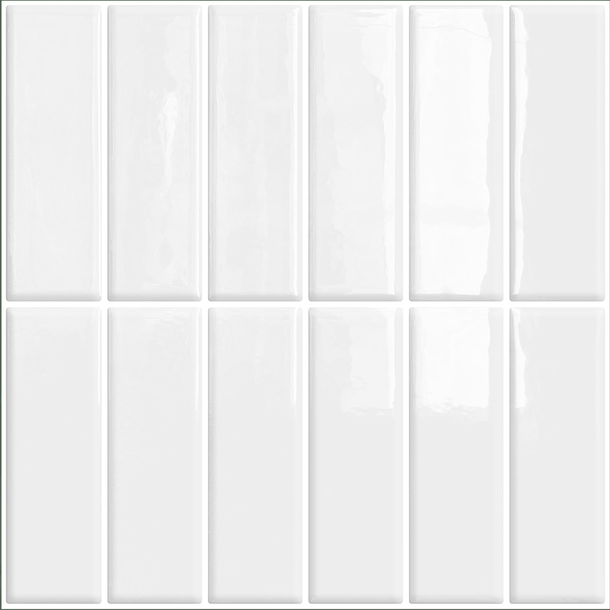 DEWOO 10pcs Peel and Stick Backsplash Wall Tiles, Extra Thick 3D Wall Panels, Heat & Water Resistant, Easy DIY Kitchen, Bathroom, Laundry, Fireplace & Rental Home Wall Décor (White, 12"×12")