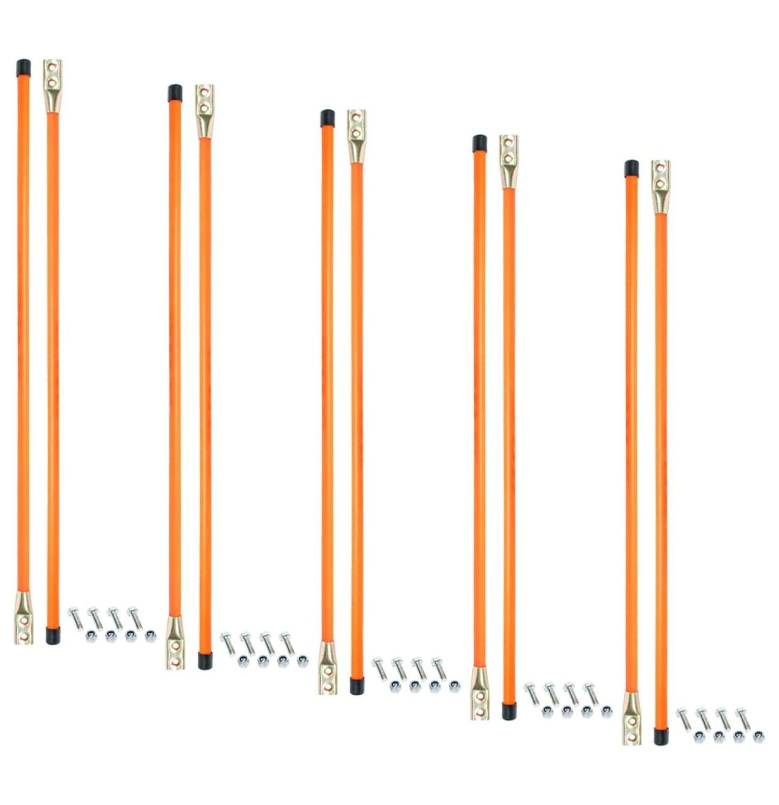 10PK 36" Snow Plow Stakes Markers Safety Orange Bolt On Hardware