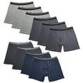 thumbnail image 1 of 10PK Assorted Mens Cotton Boxer Briefs Comfort Flexible Soft Waistband Underwear, 1 of 10