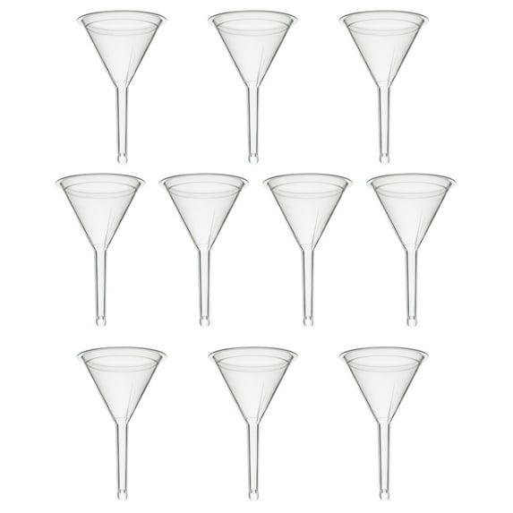 10PK Filter Funnels, 2" - Polyethylene Plastic - Resistant to Acids & Alkalis - Great for Laboratory, Classroom or Home Use - Eisco Labs