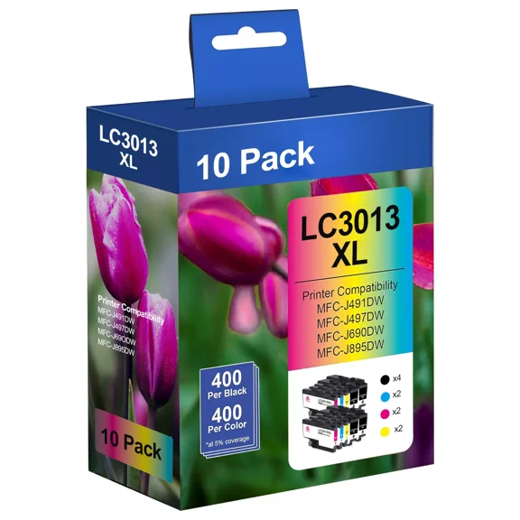 10PK LC3013 LC3011 Black Color Ink Cartridge replacement for Brother MFC-J491DW MFC-J497DW