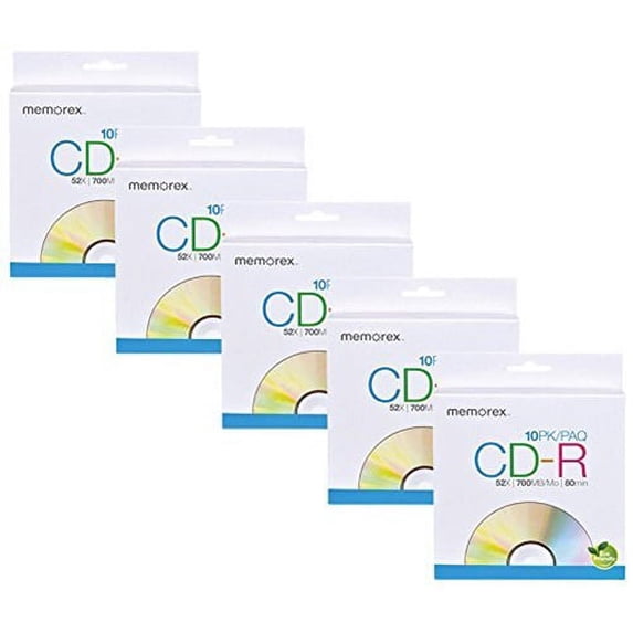 10PK MEMOREX CD-R 52X BULK PK OF 5 10PKS 50 TOTAL DISCS