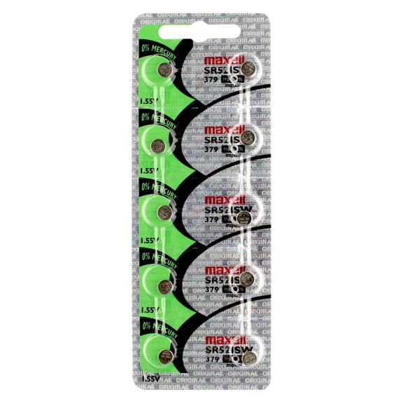 10PK Maxell Silver Oxide Watch Battery SR521SW Low Drain Replaces 379