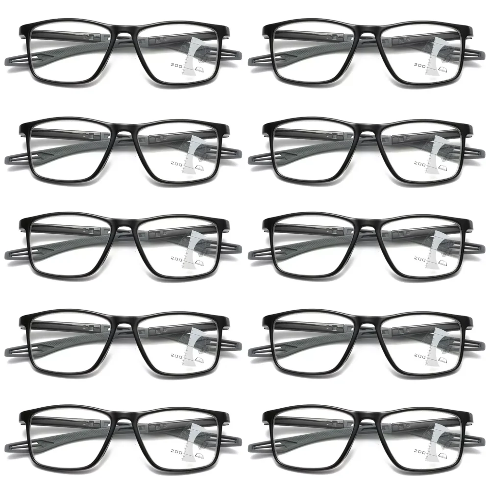 10PK Men Women Multifocus No Line Progressive Reading Glasses
