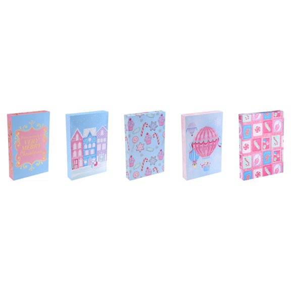 Christmas Hot Air Balloon Paper Gift Boxes, Multicolor, 3 Sizes, 10 Count, by Holiday Time