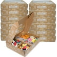 10PK Pastry Box Cardboard Heavy Duty Serving, Platter Box w/Window Lid