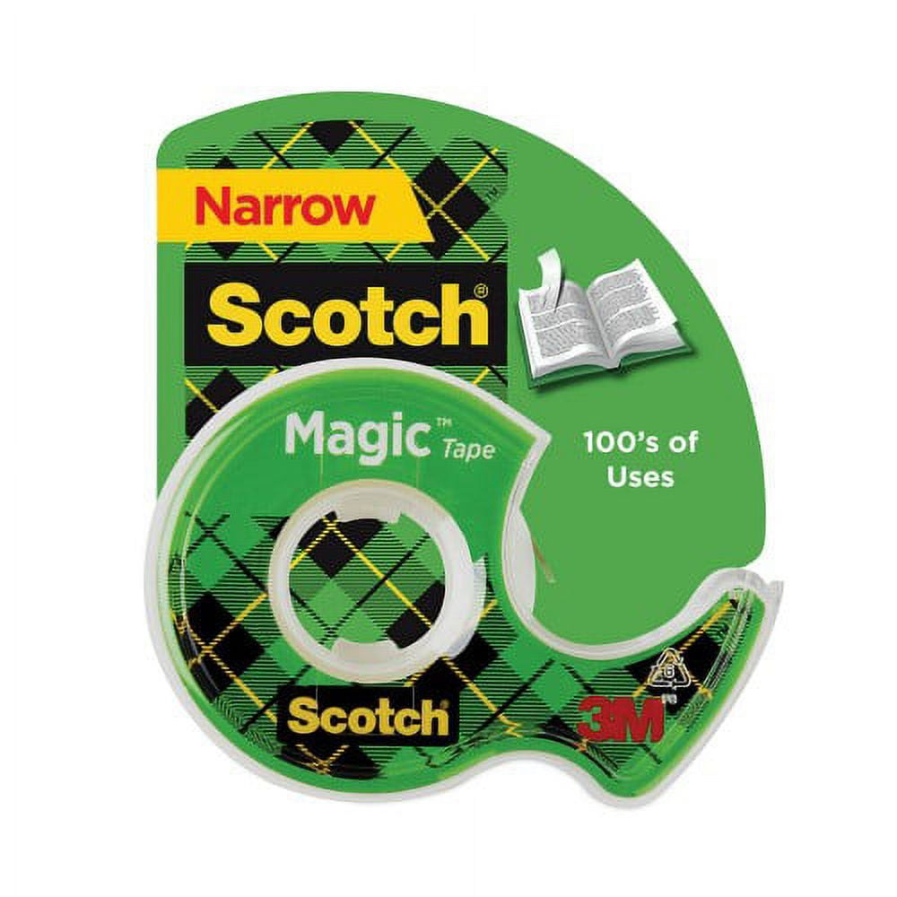 10PK Scotch Magic Tape in Handheld Dispenser, 1"""" Core, 0.5"""" x 37.5 ft, Clear (104)