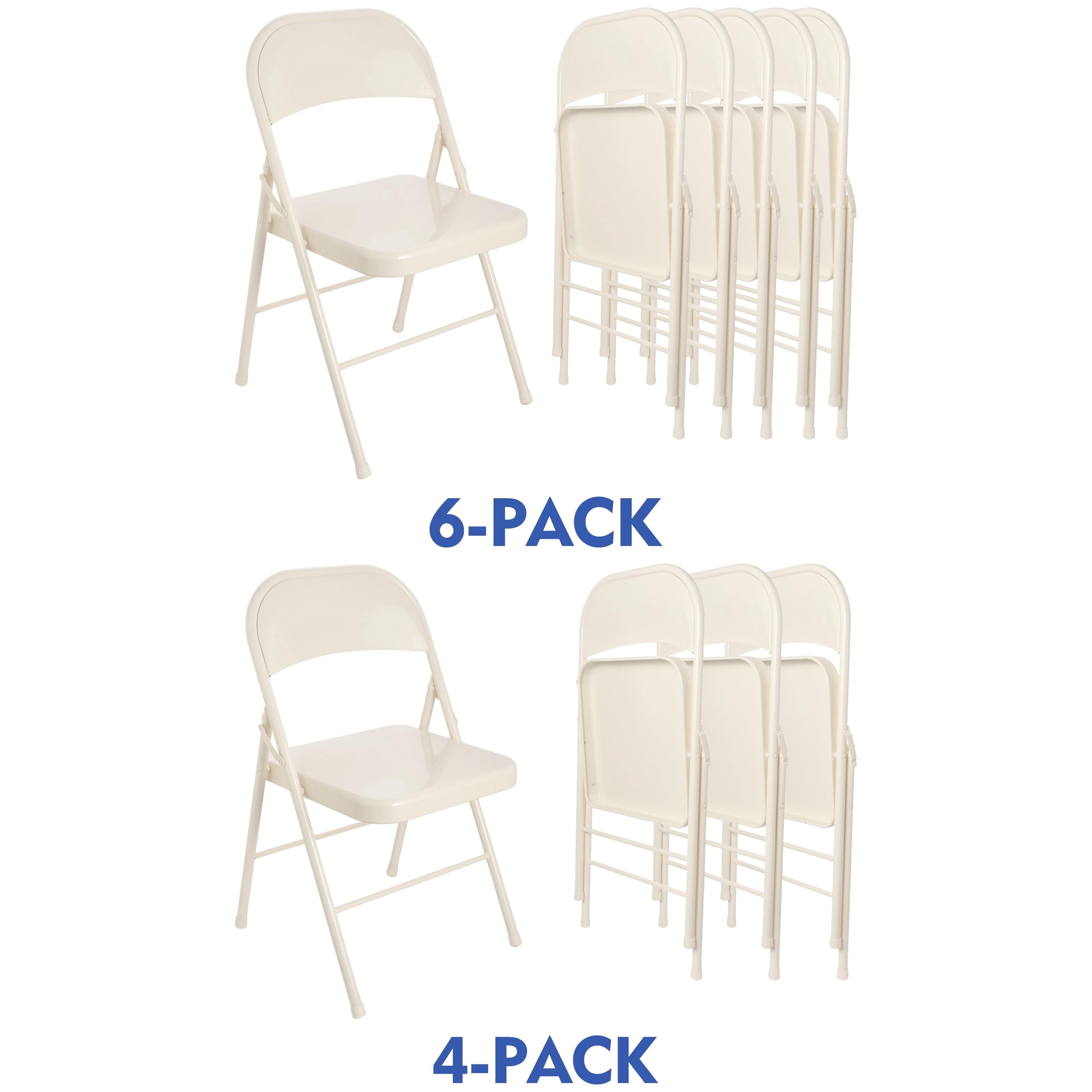 10PK Steel Folding Chair Cream Bundle