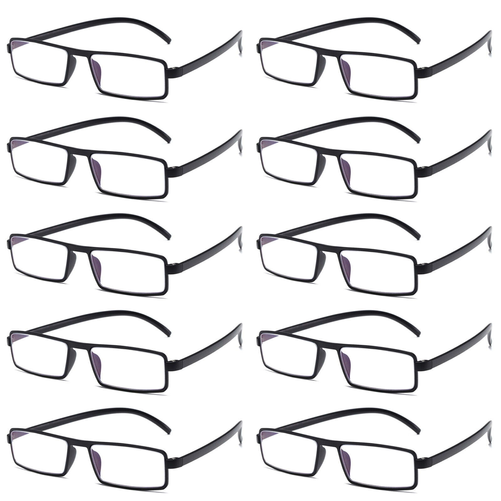 10PK Unisex Unbreakable Lightweight Reading Glasses Blue Light Blocking Readers