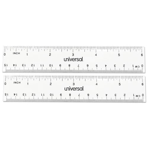 Clear Plastic Ruler, Standard/Metric, 6 Clear Plastic Ruler, Standard/Metric, 6