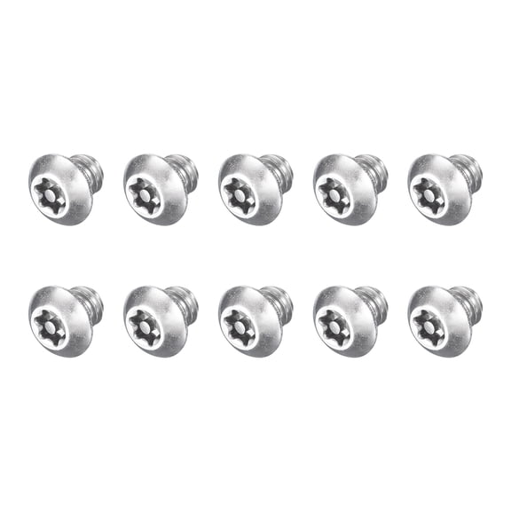 10Pack 1/4-20 x 1/4" Torx Security Machine Screws Bolt, Silver Tone