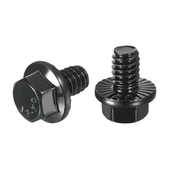 10Pack 1/4-20 x 3/8" Flanged Hex Head Bolts, 304 Stainless Steel Hexagon Screws