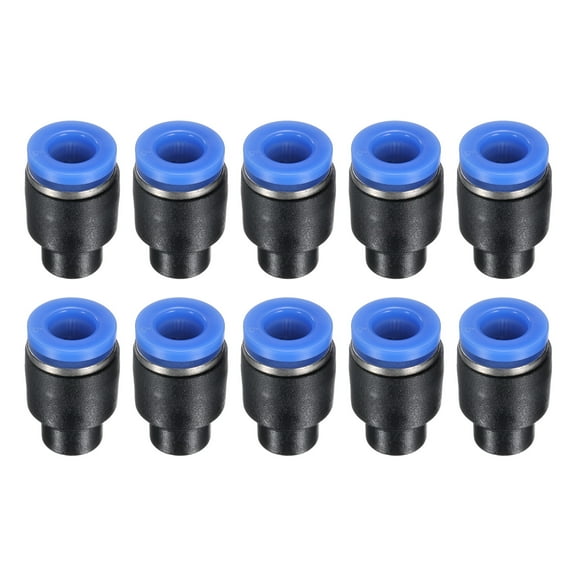 10Pack 1/4"(6mm) Tube OD Push-to-Connect Fittings Plug, Cap Style Pneumatic Blanking Plugs, Leak-Proof Air Push Connectors for Compressed Air Systems
