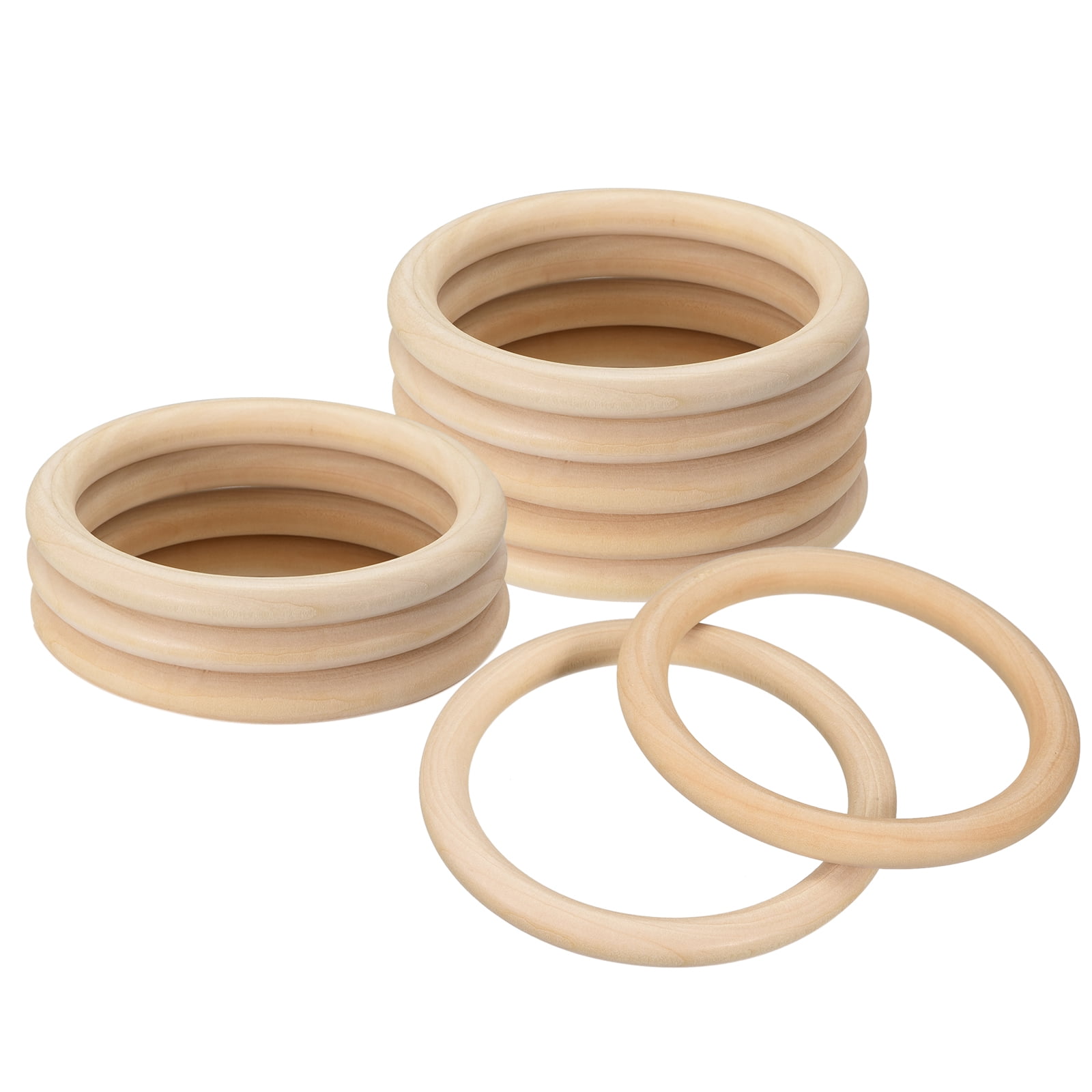 Wood Rings for Crafts 3 Inch, Pack of 5 Unfinished Wooden Rings for Macrame  and Jewelry-making, by Woodpeckers