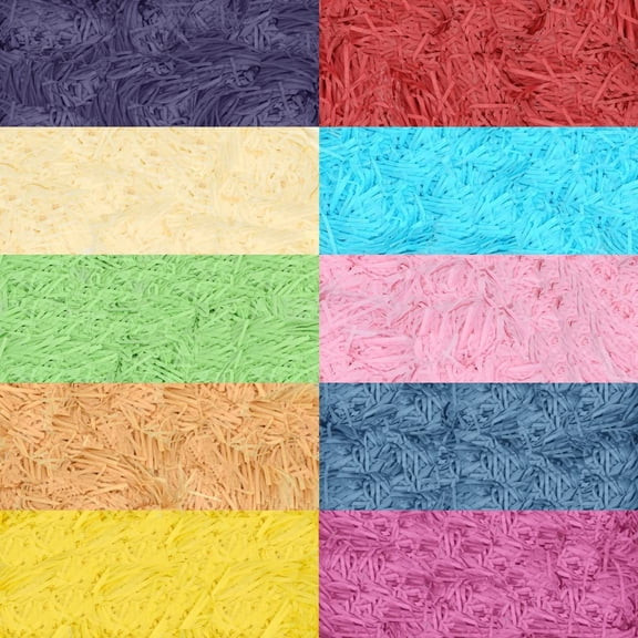 10Pack 200g Multicolored Raffia Paper Shreds Strands Grass Stuffer Shredded Crinkle Cut Confetti for Basket Filling Wrapping Wedding Party Supplies