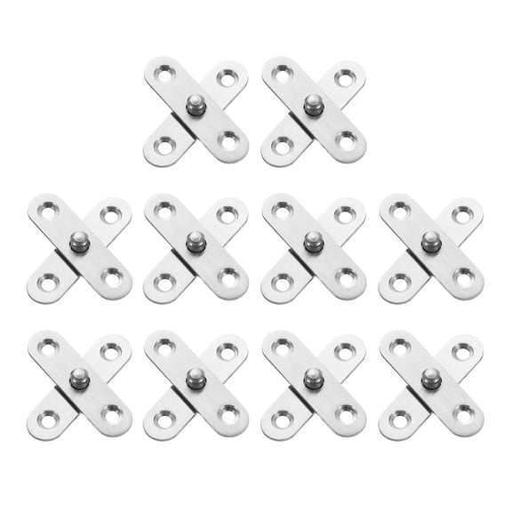 10Pack 360 Degree Rotating Pivot Hinges, 57 x 16.3mm Concealed Hinge, Silver