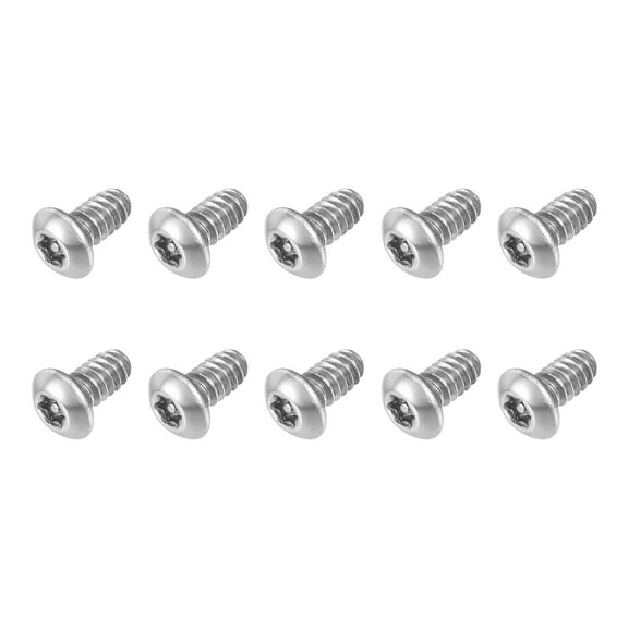 10Pack #6-32 x 1/4" 304 Stainless Steel Torx Security Machine Screws, Silver