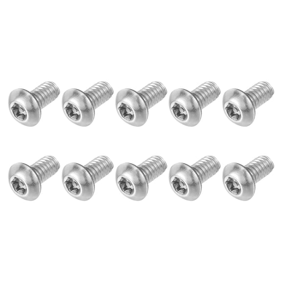 10Pack #8-32 x 5/16" 304 Stainless Steel Torx Security Machine Screws, Silver