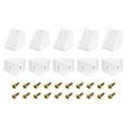 thumbnail image 1 of 10Pack 90 Degree Plastic Corner Braces with Cover Cap, 17.5x20x20mm Angle Brackets with Screws (White), 1 of 6