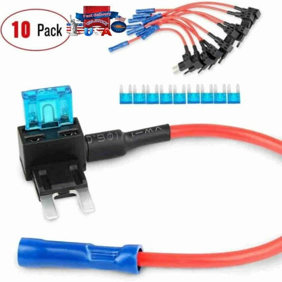 10Pack Add A Circuit Piggy Back Fuse Tap Mini Blade Fuse Holder ATM ATP 15A Fuse