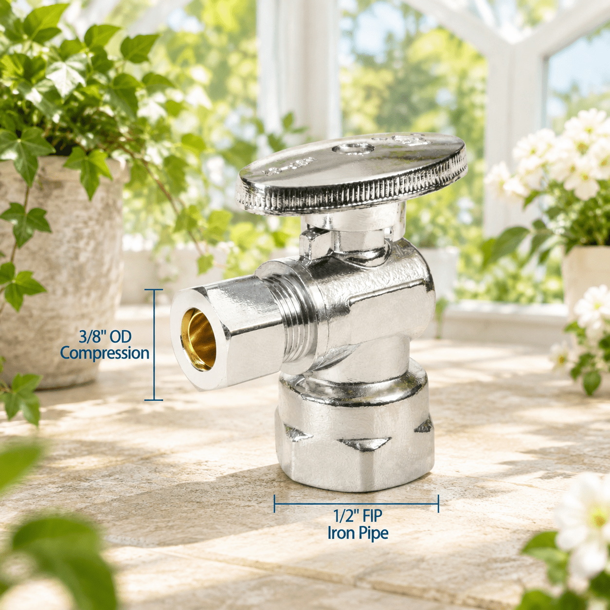10Pack Angle Stop Valve 1/2