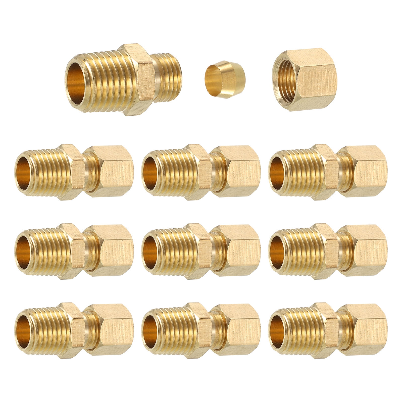 Coupling Vis Brass SAE 45 Degree Flare Tube Fitting Adapter 1, 1/2 Flare X 1/2 N
