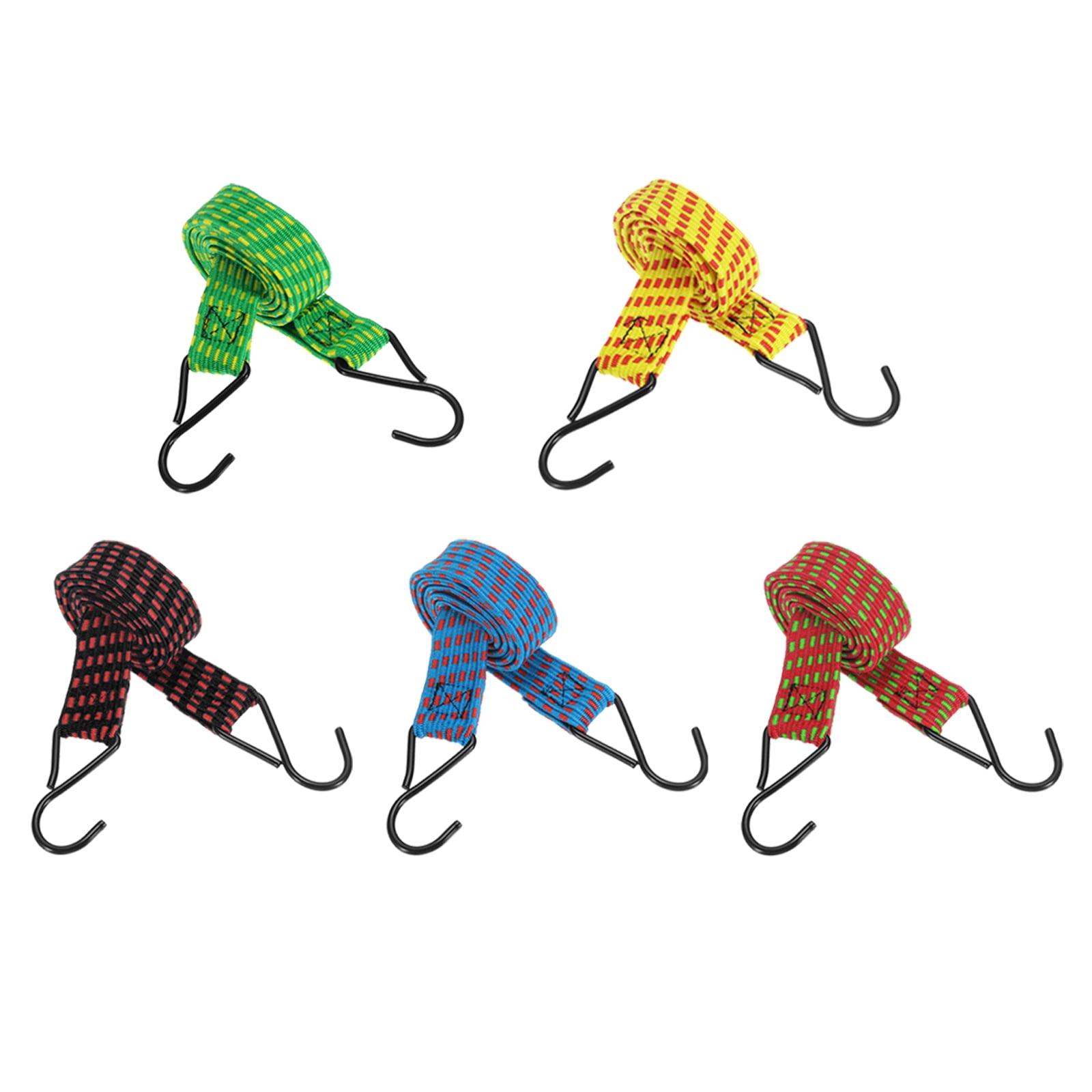 10Pack Bungee Cords, 39.37" Length Bungee Cords with Hooks 0.98" Width Adjustable Flat Elastic Rubber Bungee Straps for Luggage, Roof Racks, Tarpaulin, Moving Cargo, Camps, Tarps