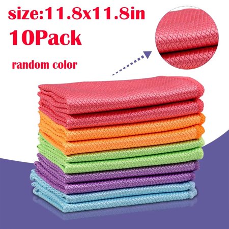 10Pack Cleaning Cloth Reusable Microfiber Towel, Lint Free Cleaning Cloth, Suitable For Glass, No Watermark, Tableware, Mirror