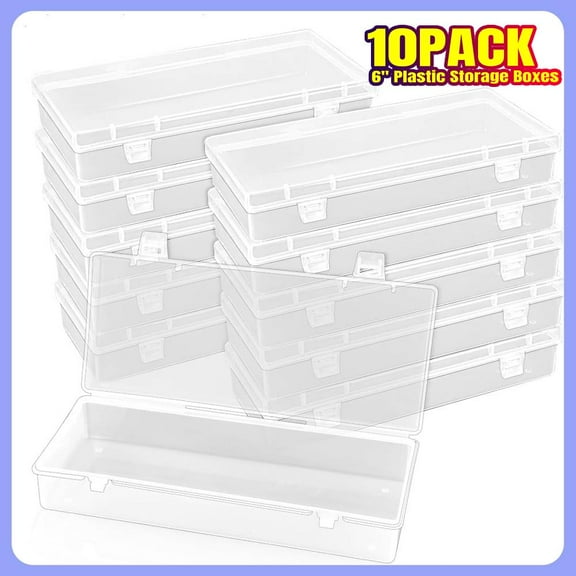 10Pack Clear Jewelry Box Plastic Bead Storage Craft Container Earrings Organizer
