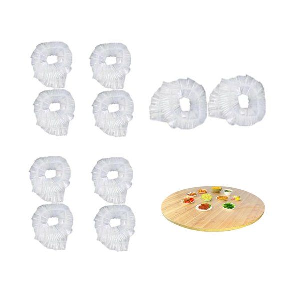 10Pack Clear Round Tablecloth,QZS Durable Waterproof Wipeable Round Table Cover for Indoor,Clear Portable Elastic Tablecloth for Patio,Parties Use,70 Inches