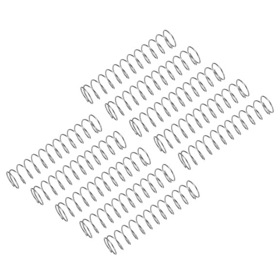 10Pack Compression Spring, 304 Stainless Steel 9mm OD 0.6mm Wire 45mm Length Mechanical Spring for Shop Home Repair Project, Silver Tone