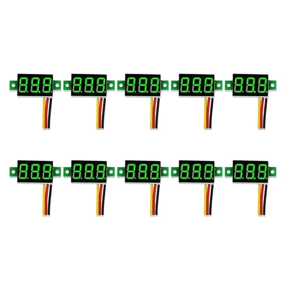 10Pack Digital Mini Digital Voltmeter DC 0.28Inch Three-Line DC 0-100V Digital Voltmeter Gauge Tester LED Display Panel