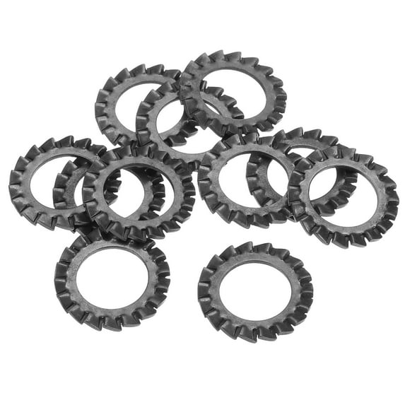 10Pack External Tooth Lock Washer M14 Carbon Steel Serrated Locking Washer Black
