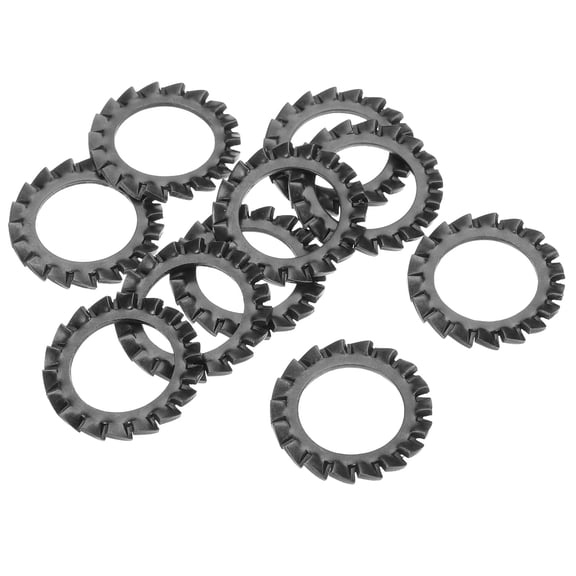 10Pack External Tooth Lock Washer M18 Carbon Steel Serrated Locking Washer Black
