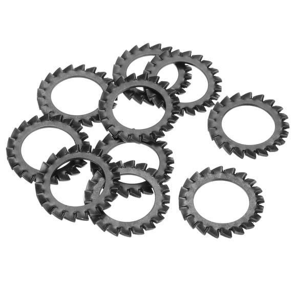 10Pack External Tooth Lock Washer M22 Carbon Steel Serrated Locking Washer Black