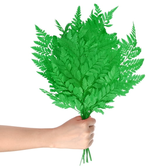 10Pack Fern, 15" Natural Dried Greenery with Stems for Resin Home Wedding DIY Crafts Decors, Dried Plants [Green]