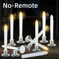 10Pack Flameless Taper Candles Electric Window Candles with Removable Holders LED Christmas Candles Wedding Party Decoration Silver Base