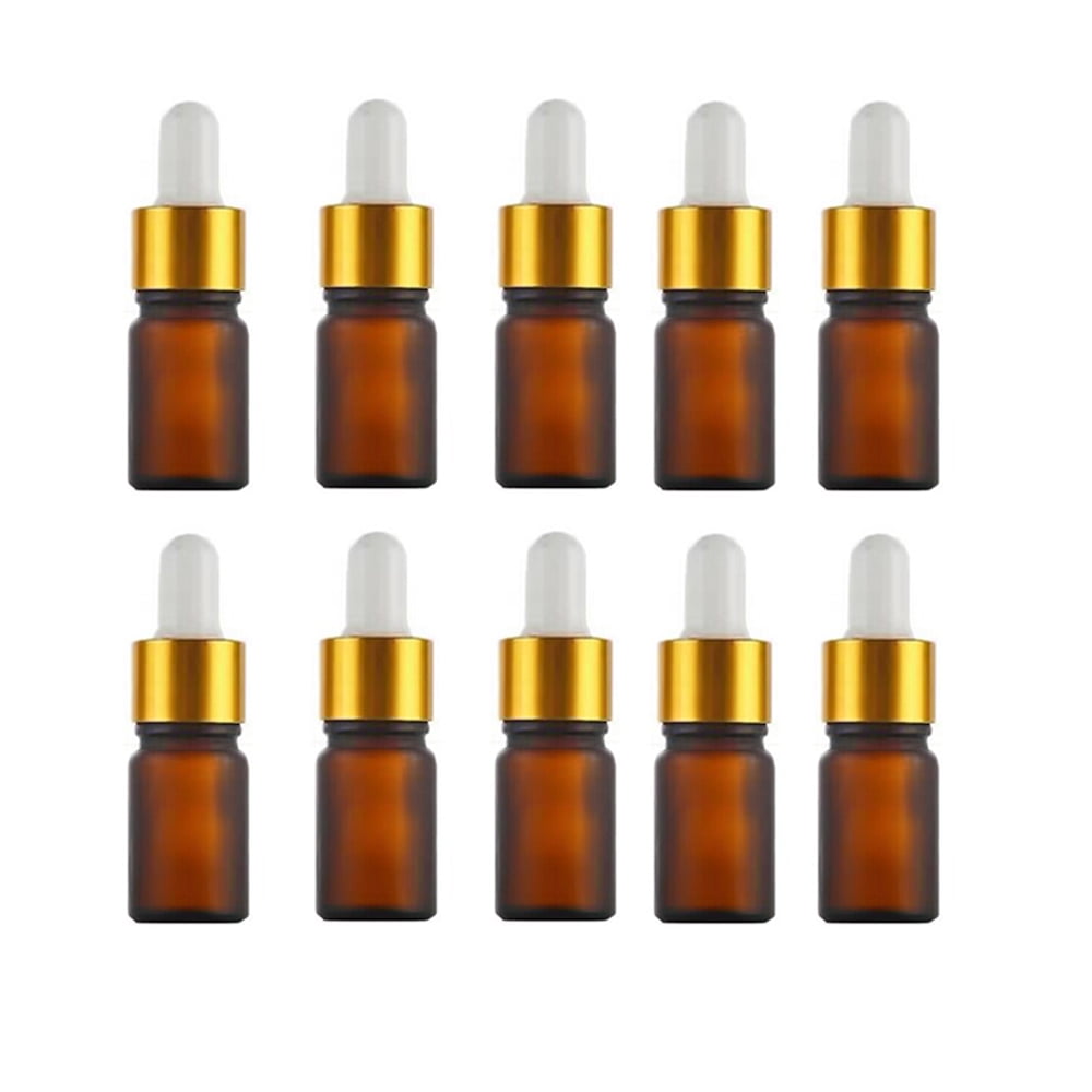 10Pack,Frosted Amber Glass Dropper Bottle for Essential Oils,Empty