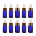 thumbnail image 1 of 10Pack,Frosted Blue Glass Dropper Bottle for Essential Oils,Empty Glass Liquid Holder With Glass Eye Dropper,Golden Caps Travel Perfume Cosmetic Container-Pipette&Funnel&14 Labels included(5ml), 1 of 5