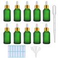 thumbnail image 1 of 10Pack,Frosted Green Glass Dropper Bottle for Essential Oils,Empty Glass Liquid Holder With Glass Eye Dropper,Golden Caps Travel Perfume Cosmetic Container-Pipette&Funnel&14 Labels included(10ml), 1 of 5