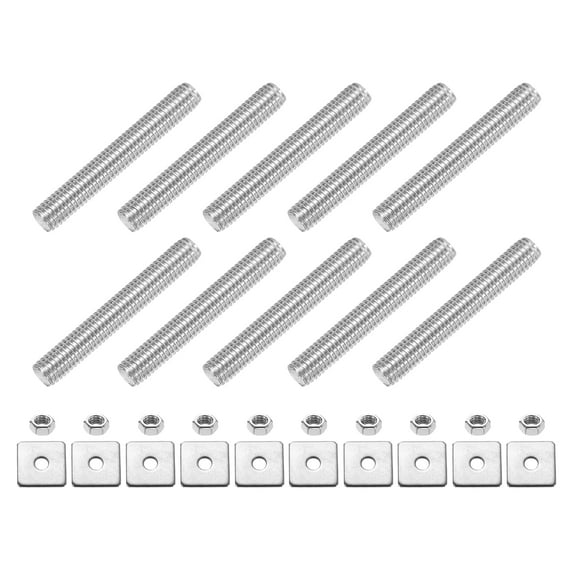 10Pack Fully Threaded Rod, M5 x 35mm 304 Stainless Steel with Nuts Washers