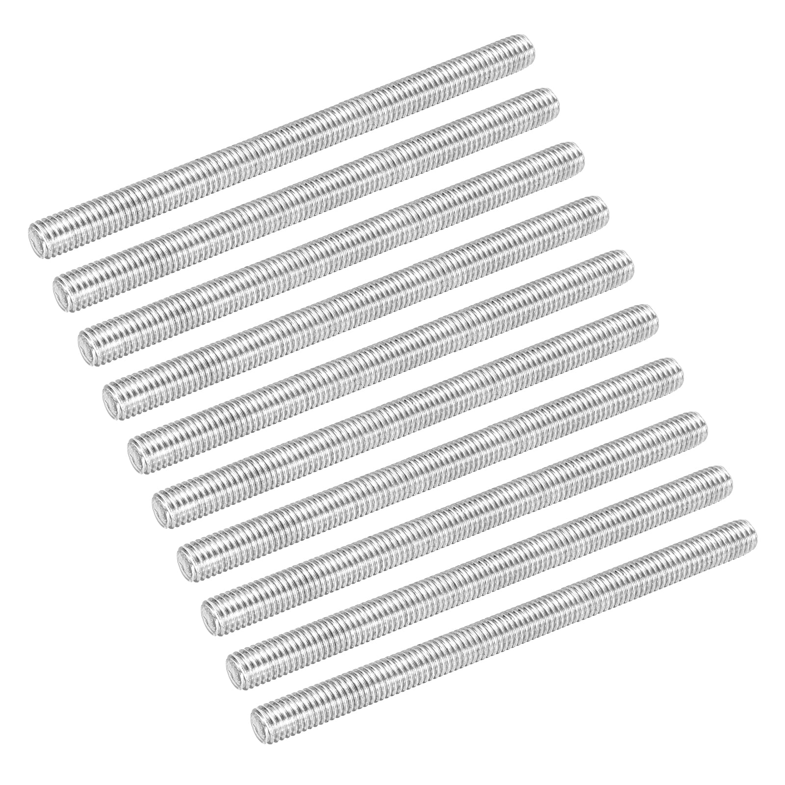 10Pack Fully Threaded Rod M8 x 120mm 1.25mm Thread Pitch 304 Stainless Steel Right Hand Threaded Rods Bar Studs