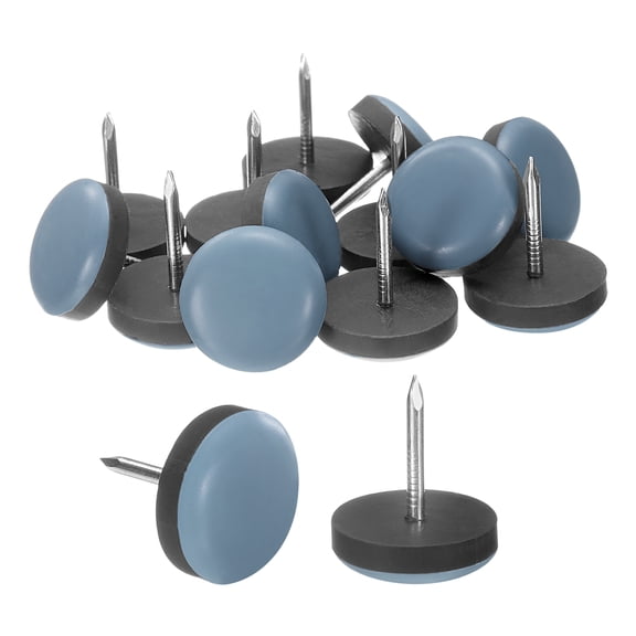 Uxcell 12Pcs Furniture Moving Pad with Nail, 3/4" Round Furniture Slider, Gray Blue