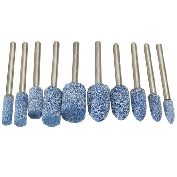 10Pcs Abrasive Mounted Stone Rotary Tool Set DIY Grinding, Polishing Wheel Head Spare Parts