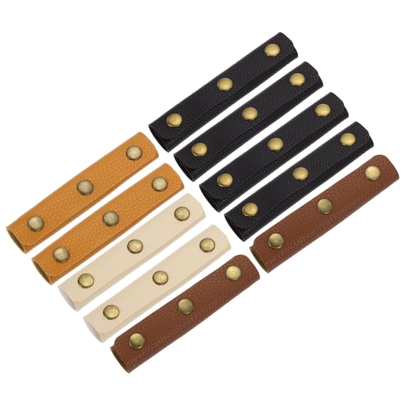10Pack Handbag Handle Wrap Cover, PU Leather Luggage Handle Grip Protector Purse Strap Pad for Tote Bag Suitcase Travel Bag, Black/Light Brown/Beige/Coffee