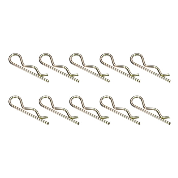 10Pack Hitch Pin Clip, 6x120mm Zinc-Plated Spring Steel Retaining R Clip, Gold
